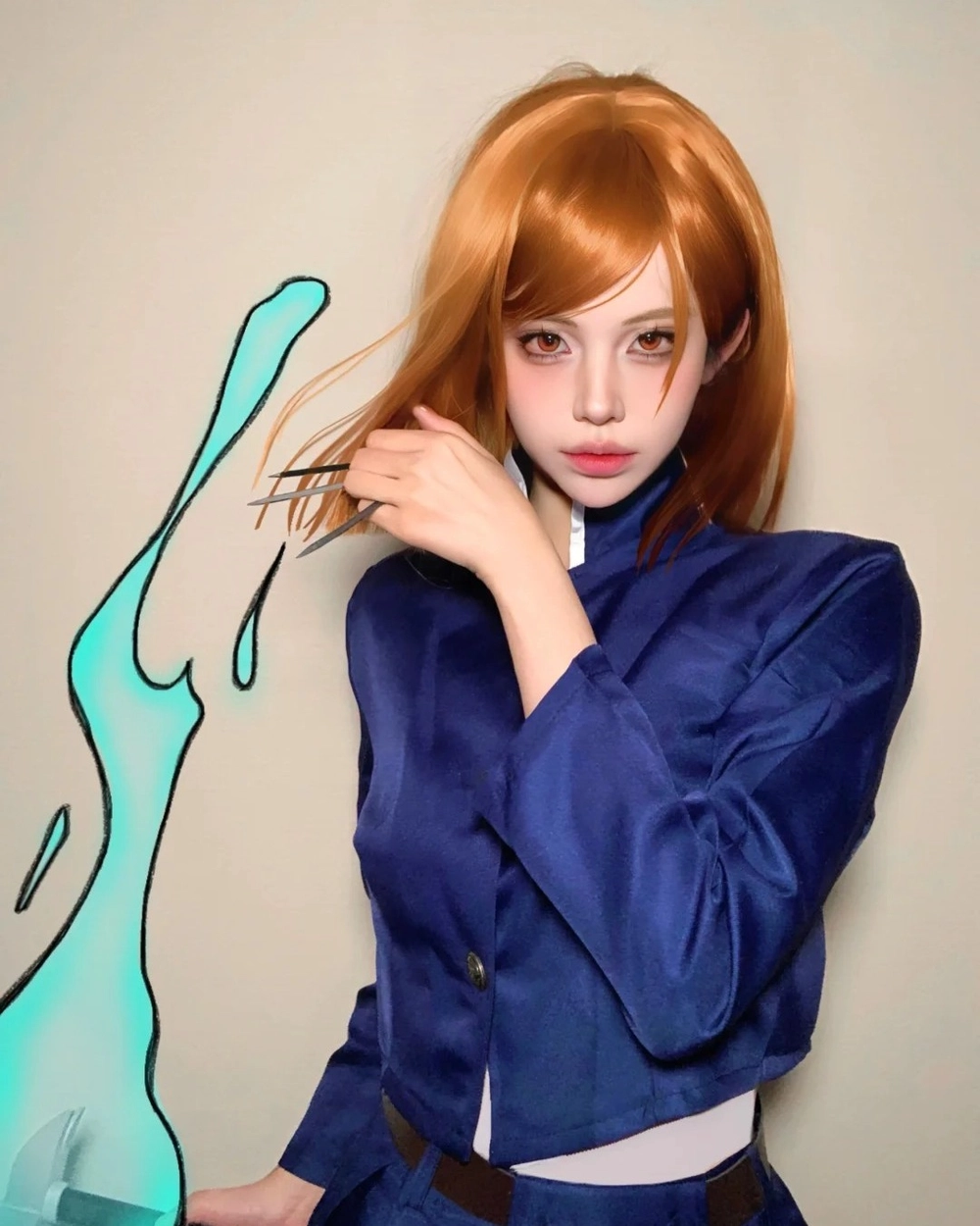 cosplay nobara tóc cam anime