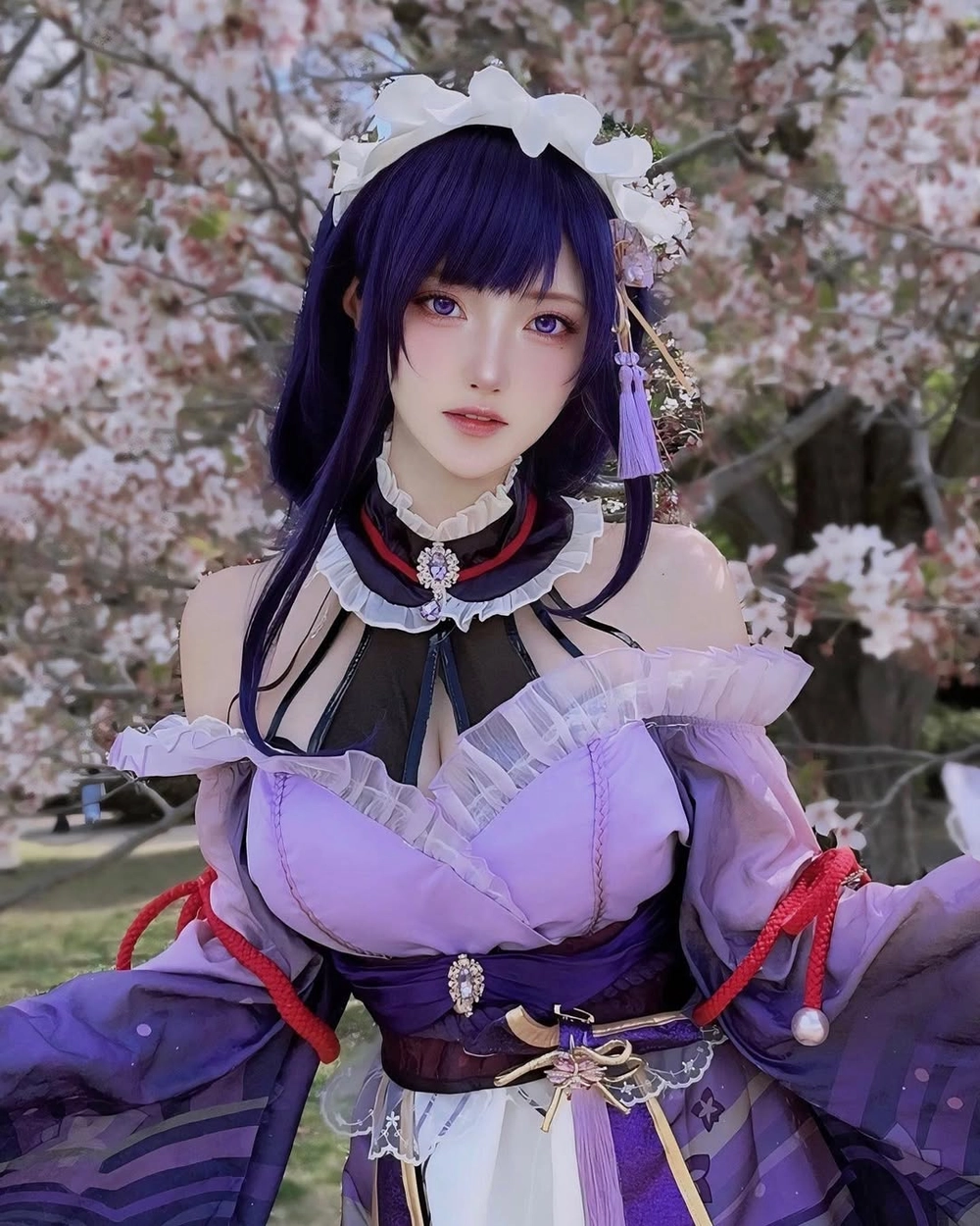 raiden shogun cosplay phong cách game