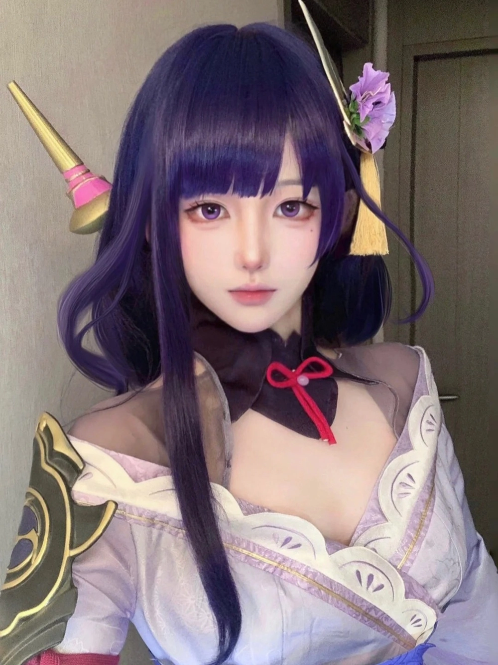 ảnh cosplay raiden shogun dễ thương