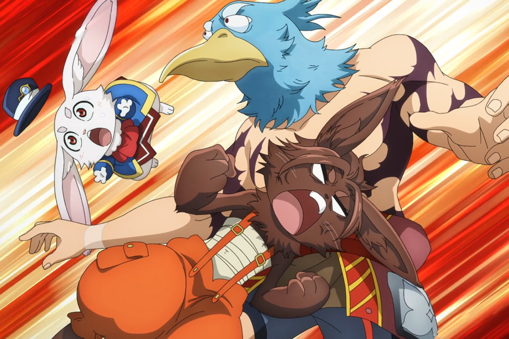 sunraku vs wezaemon anime