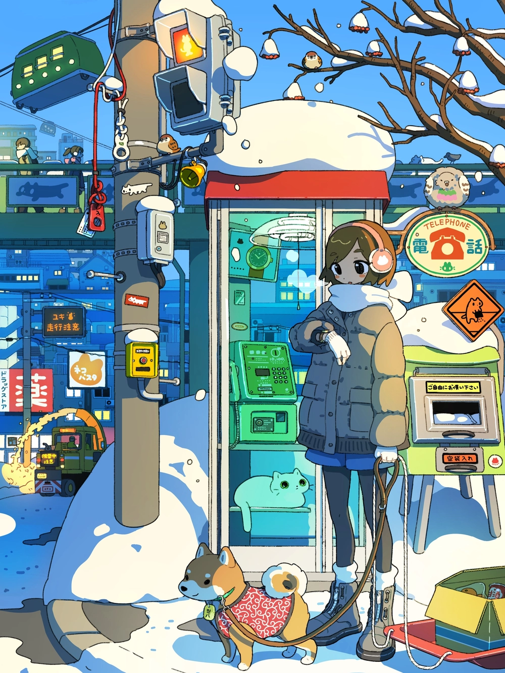 tuyết rơi anime hoàng hôn