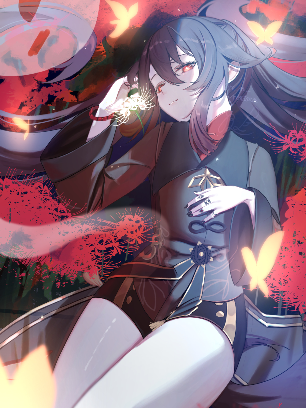 Hình anime hoa bỉ ngạn đỏ tươi