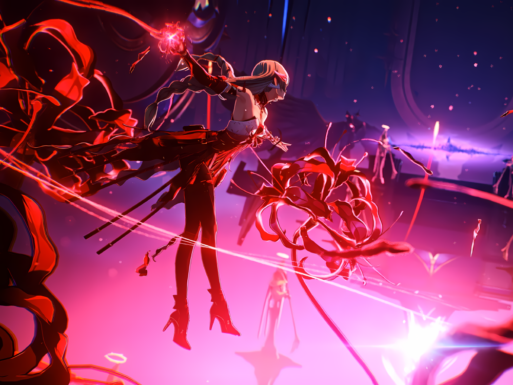 Nhân vật anime đứng trên cánh đồng bỉ ngạn