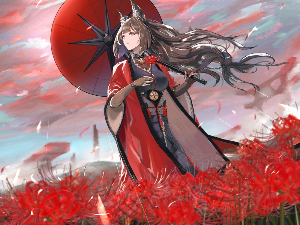 ảnh anime cánh đồng hoa tím