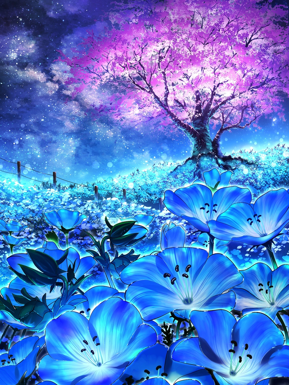 ảnh anime đồng hoa lung linh