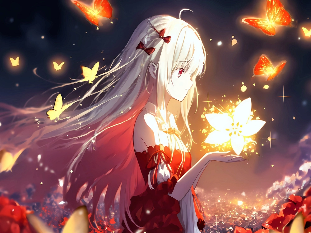 ảnh anime phong cảnh đồng hoa