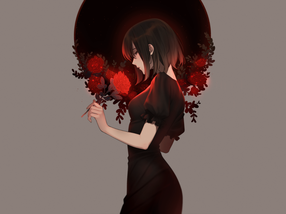 anime hoa hồng đỏ tươi