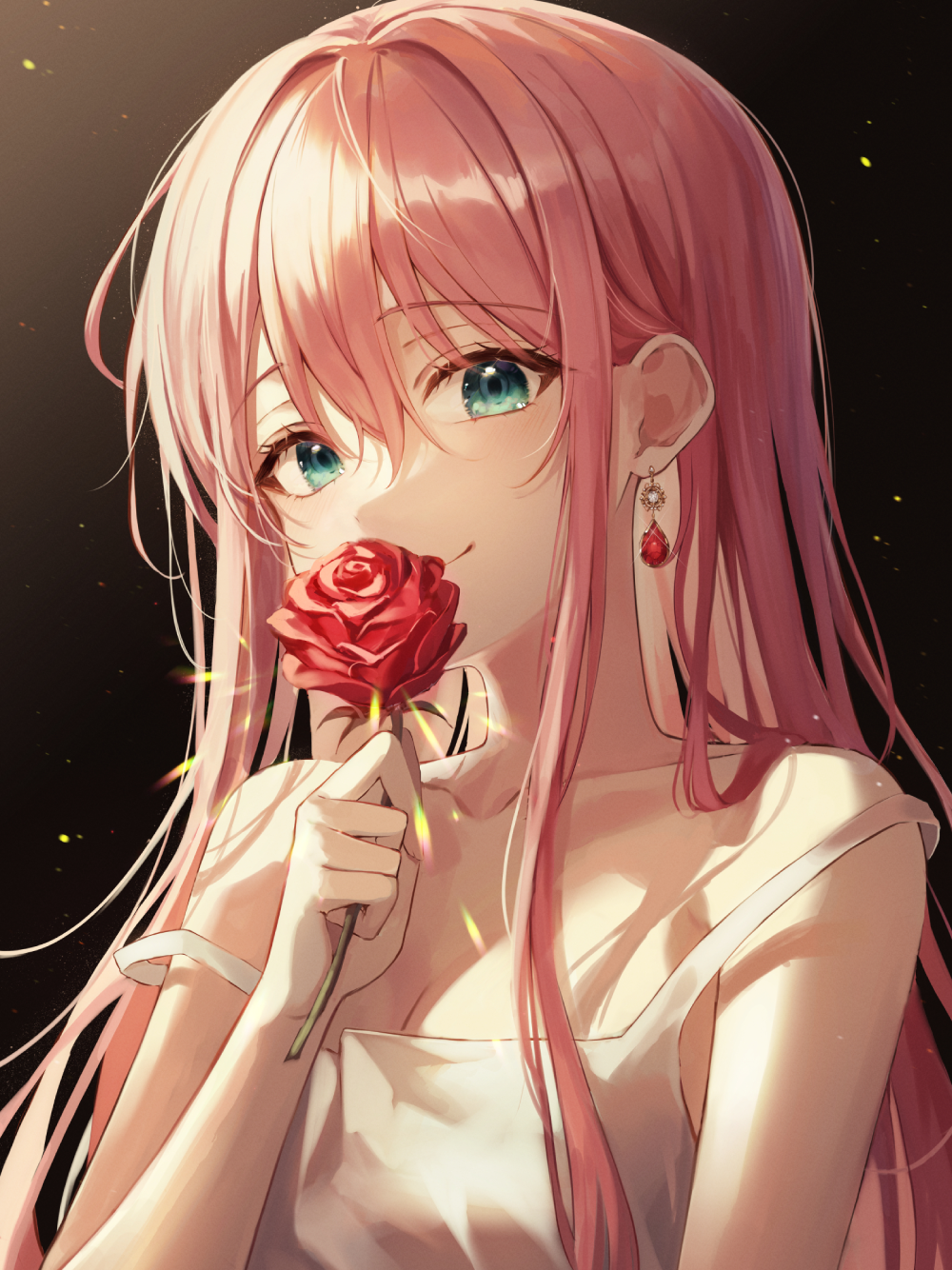 anime hoa hồng nền tối