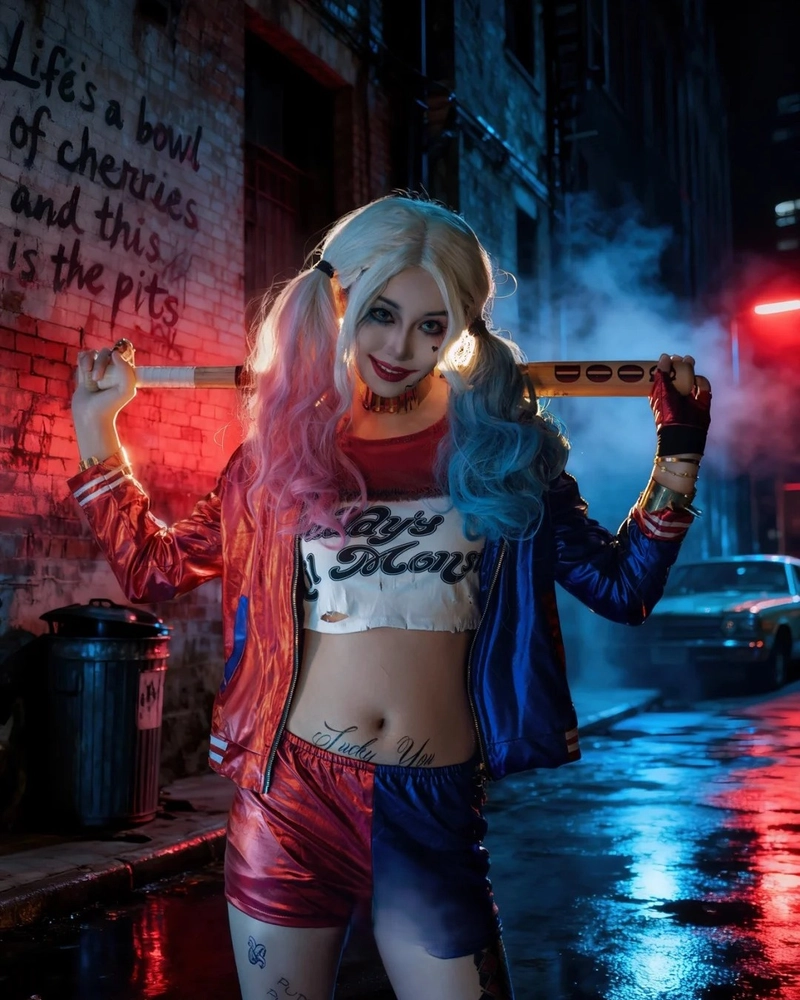 harley quinn cosplay phong cách hiện đại