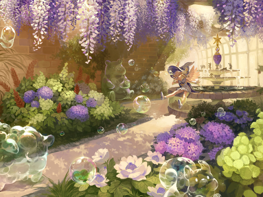 hoa cẩm tú cầu anime lung linh