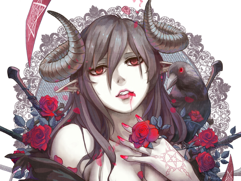 hoa hồng anime dễ thương