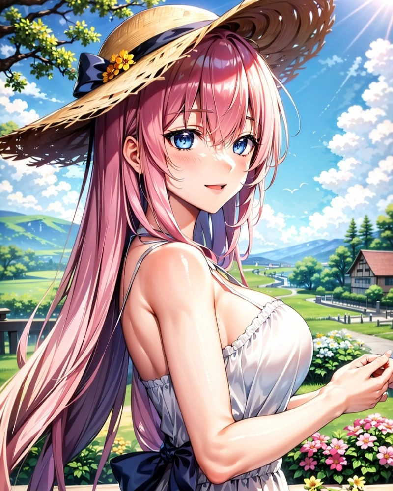 honami ichinose anime tóc hồng