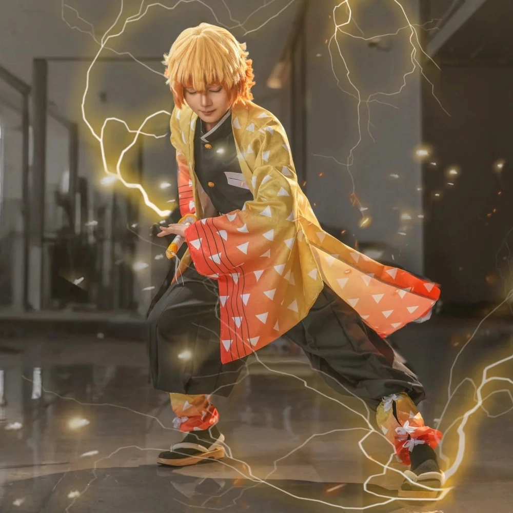 zenitsu cosplay nghệ thuật ánh sáng