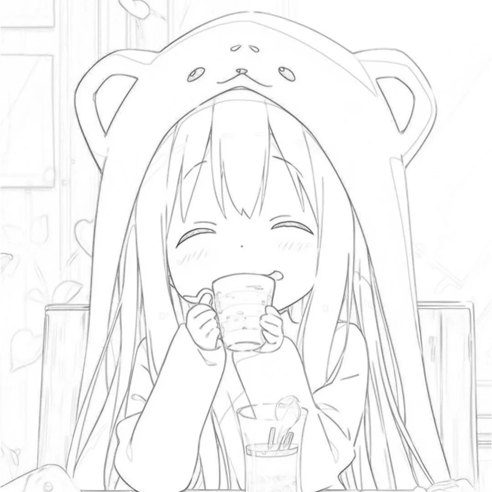 Hình vẽ anime đơn giản ngầu nữ