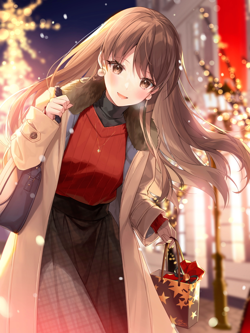 ảnh anime giáng sinh nền tuyết