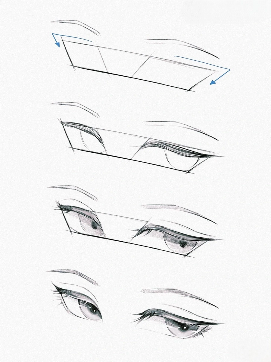 ảnh hướng dẫn tô màu vẽ mắt anime nữ