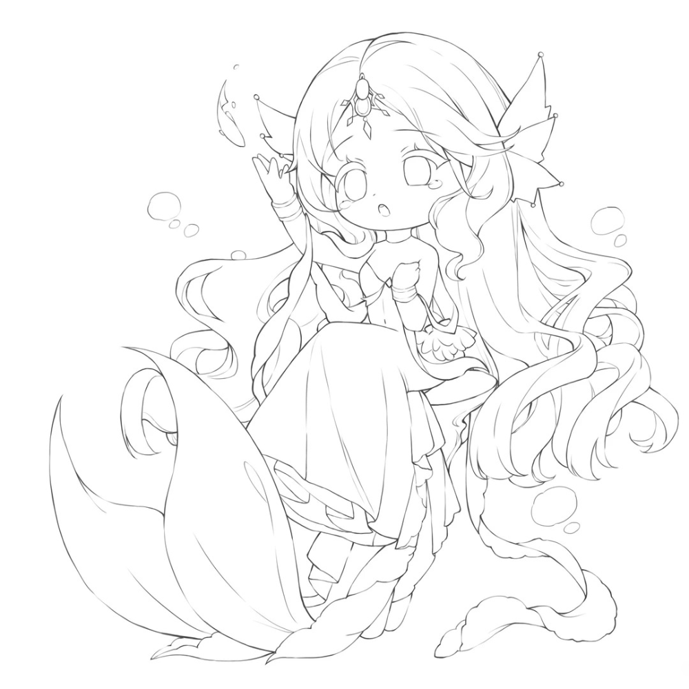 anime girl chibi cute dễ vẽ kiểu mới