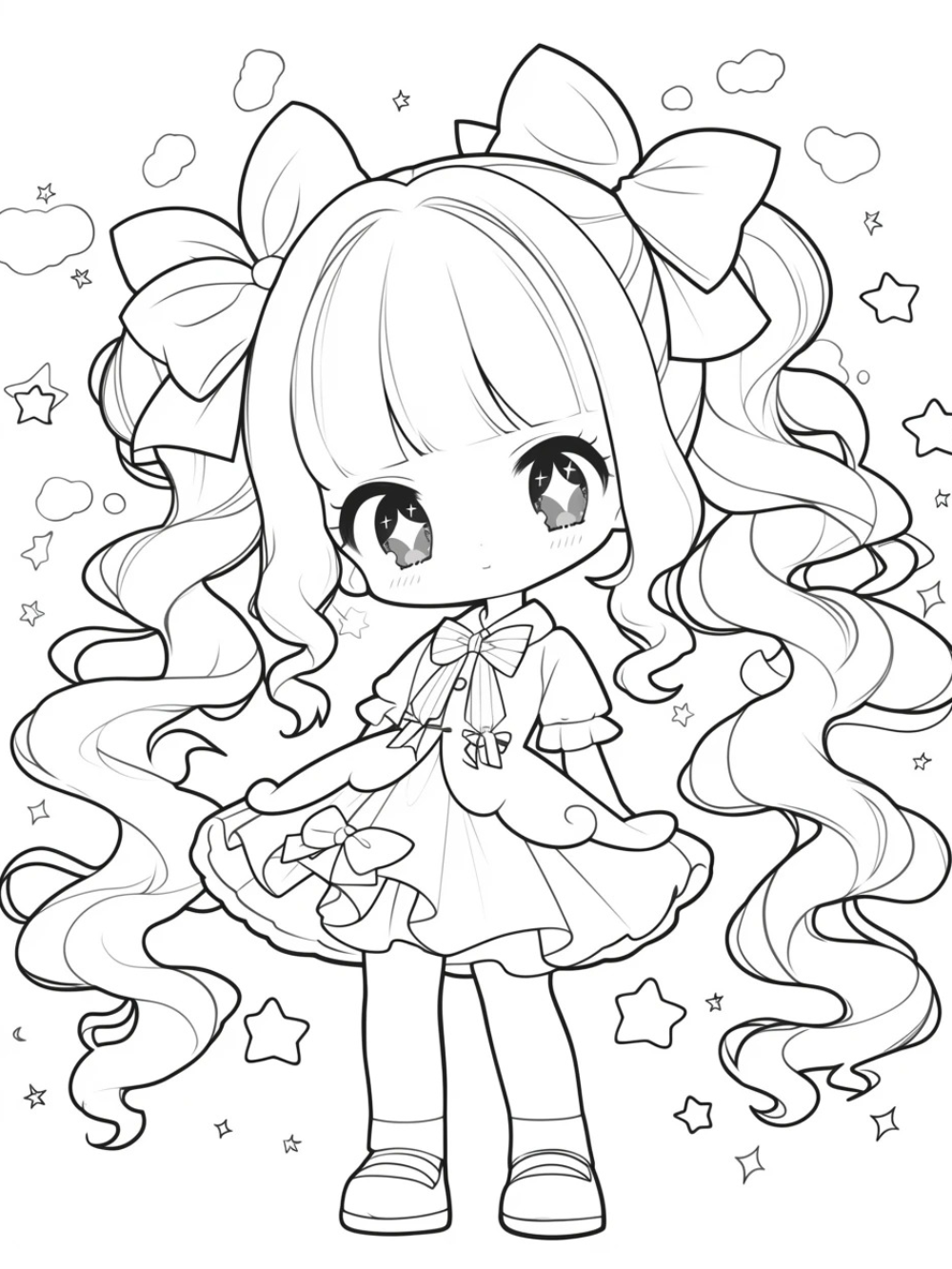 anime girl chibi dễ vẽ cho người mới học