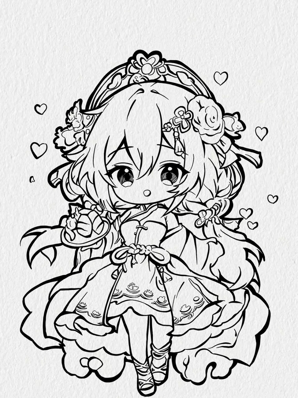 anime girl chibi dễ vẽ tạo hình