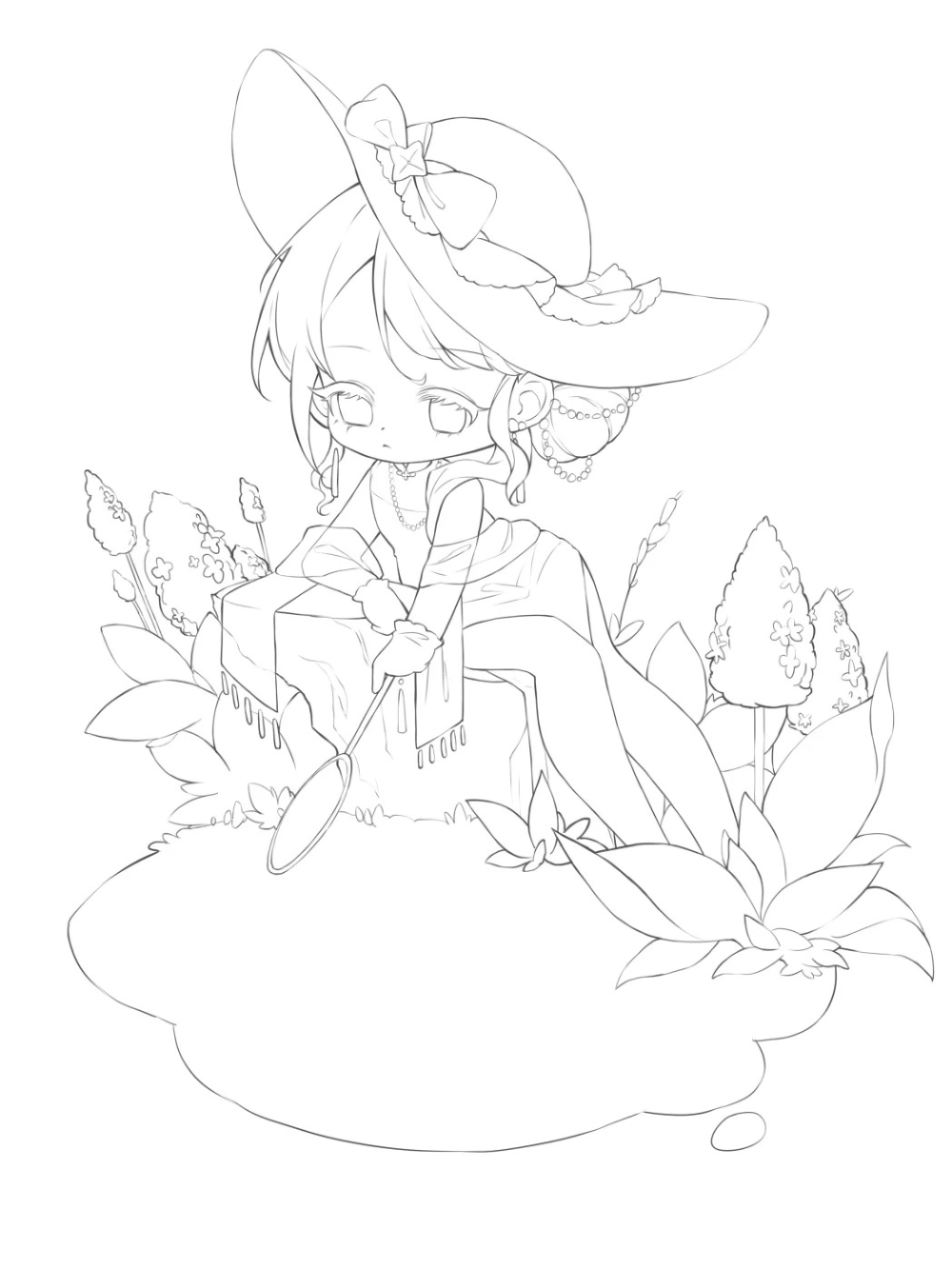 anime girl chibi vẽ dễ dành cho bé