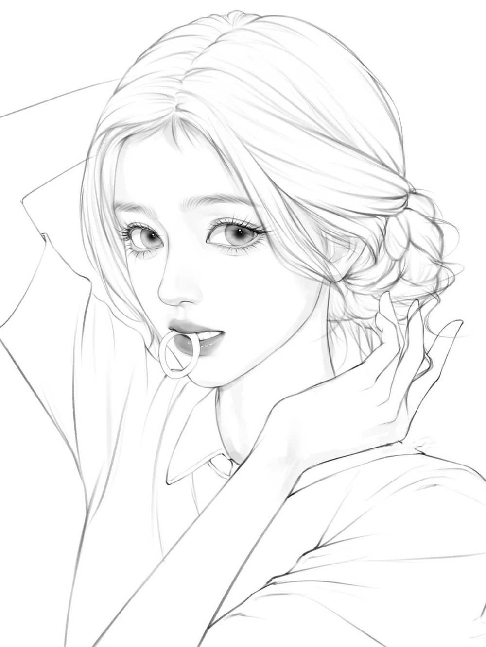 anime vẽ nữ đơn giản đẹp