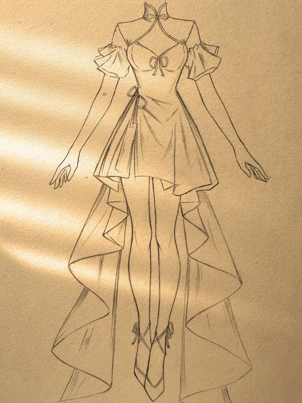 bản vẽ váy anime đơn giản dễ áp dụng
