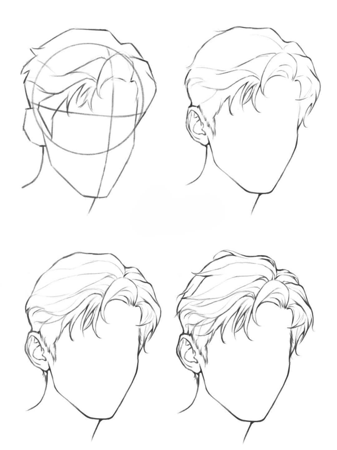 bộ ảnh vẽ tóc anime nữ phong cách dễ thương