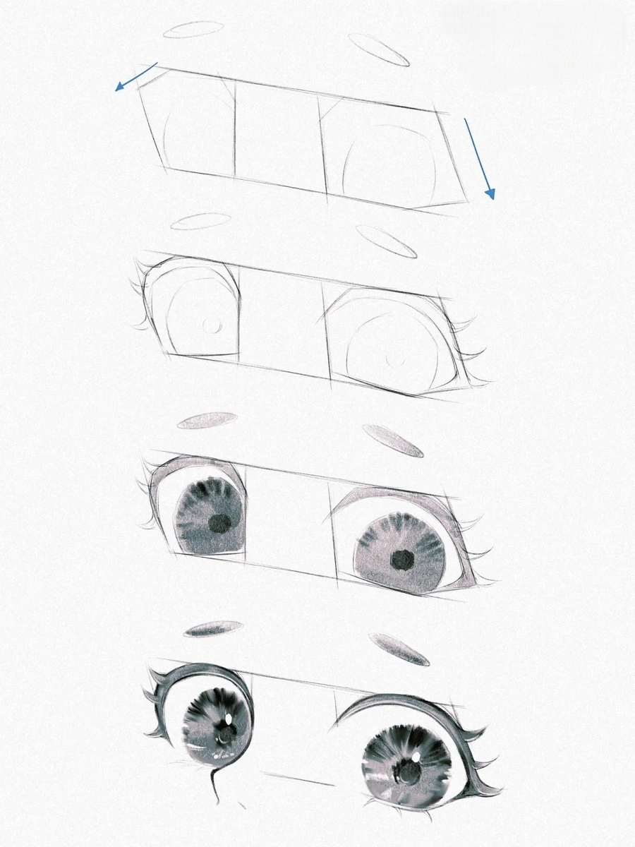 bức họa vẽ mắt anime biểu cảm ngạc nhiên