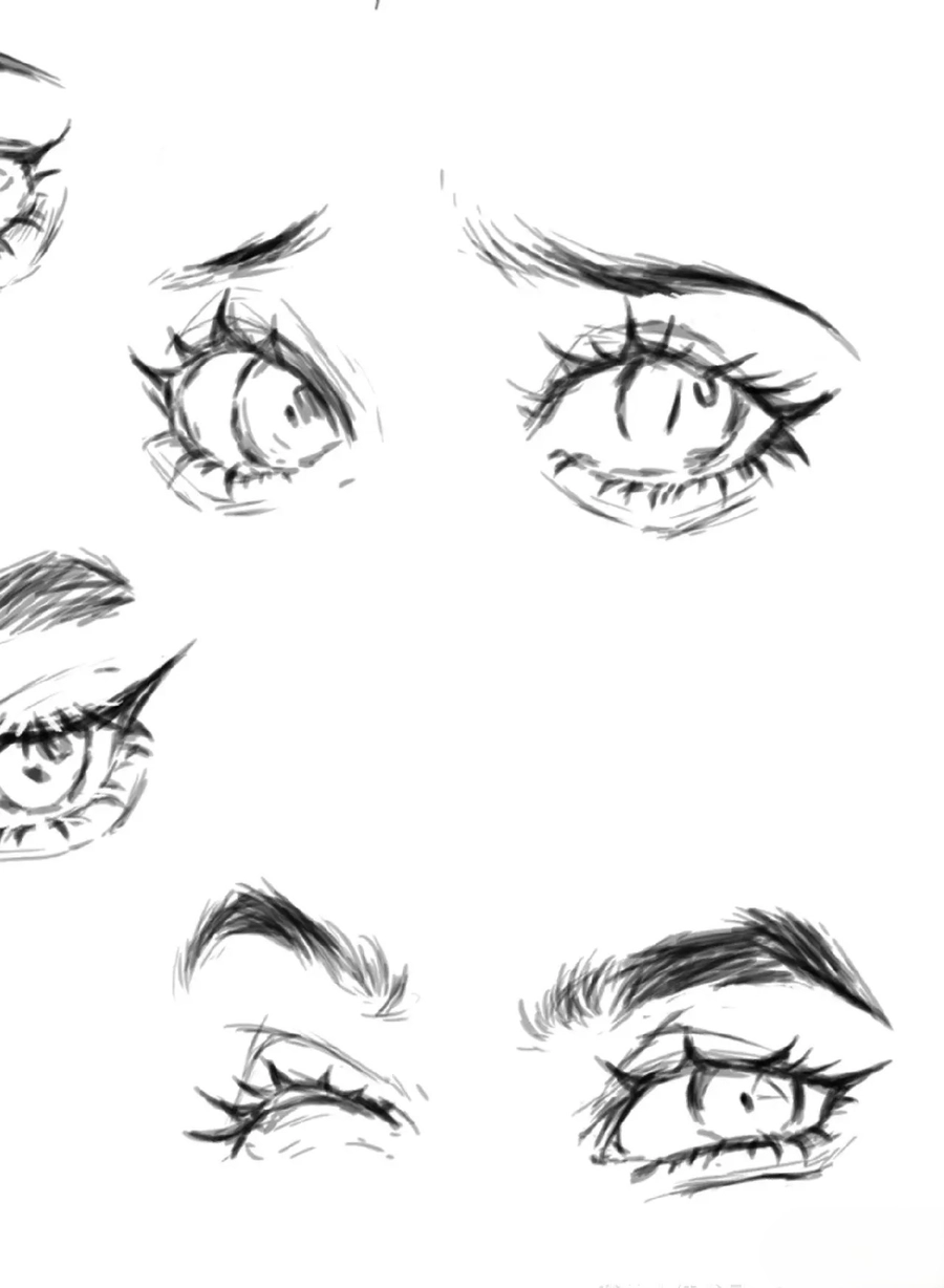 bức tranh vẽ mắt anime lạnh lùng
