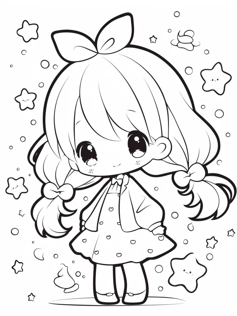 cách phác họa vẽ anime girl chibi