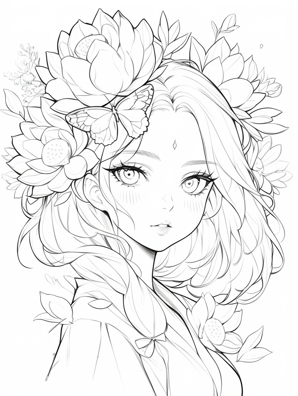 cách vẽ anime nữ bằng bút chì