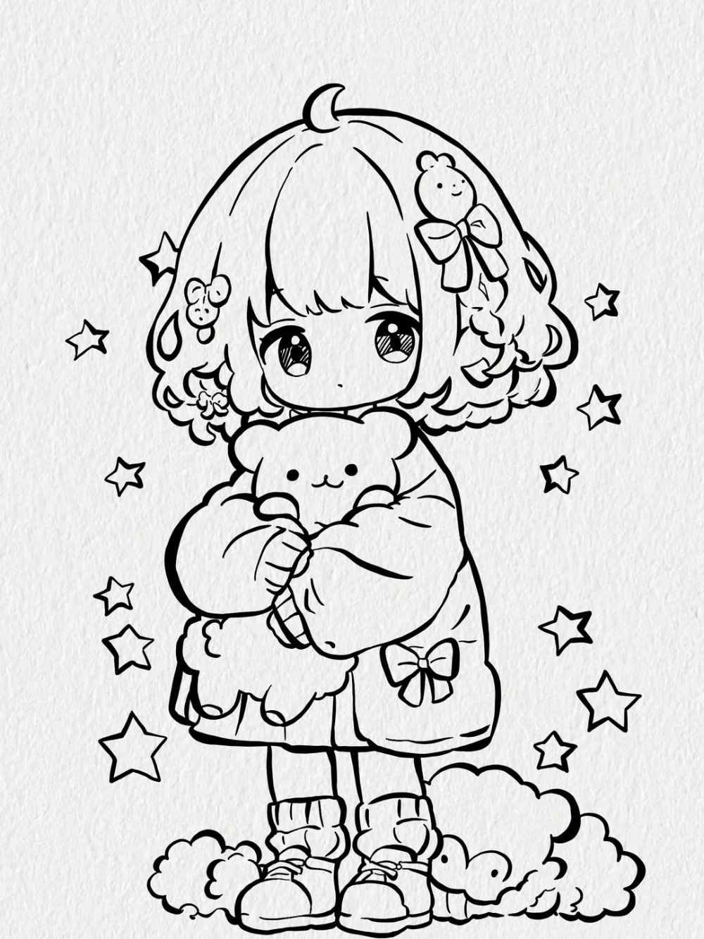 dễ vẽ anime chibi girl cute