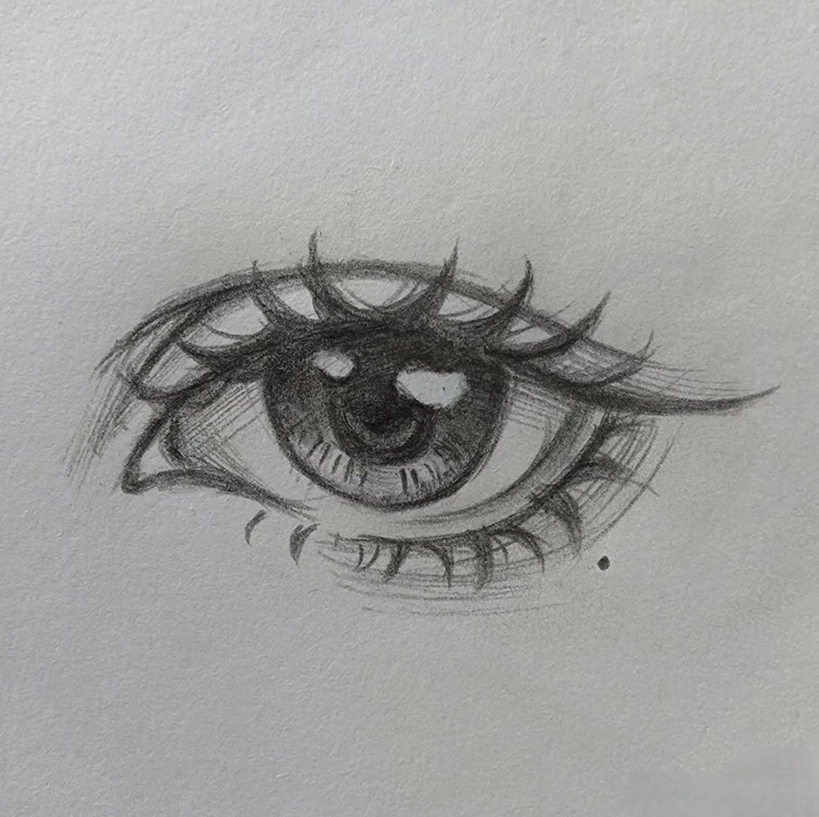 hình ảnh các bước vẽ mắt anime đơn giản