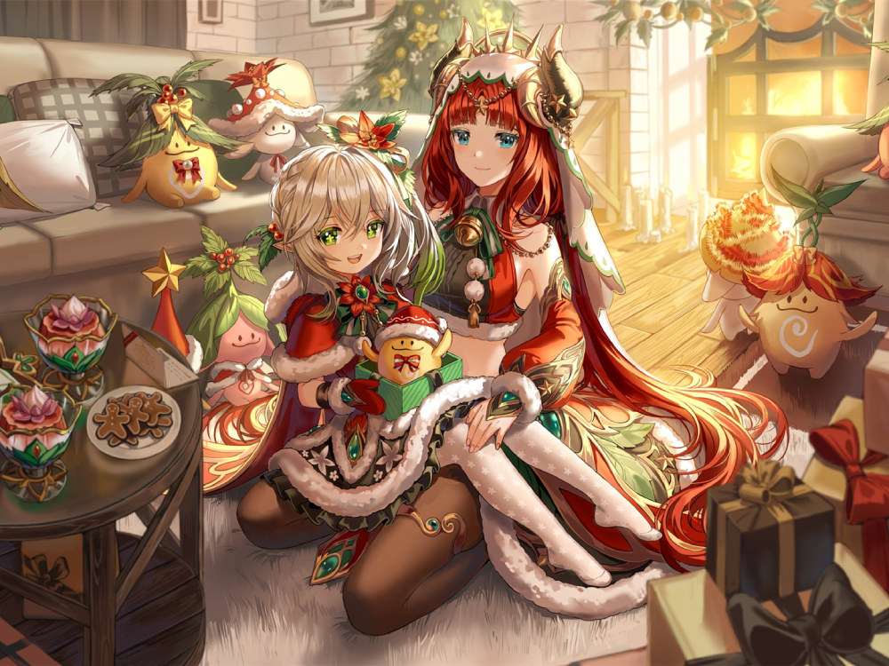 hình anime giáng sinh couple