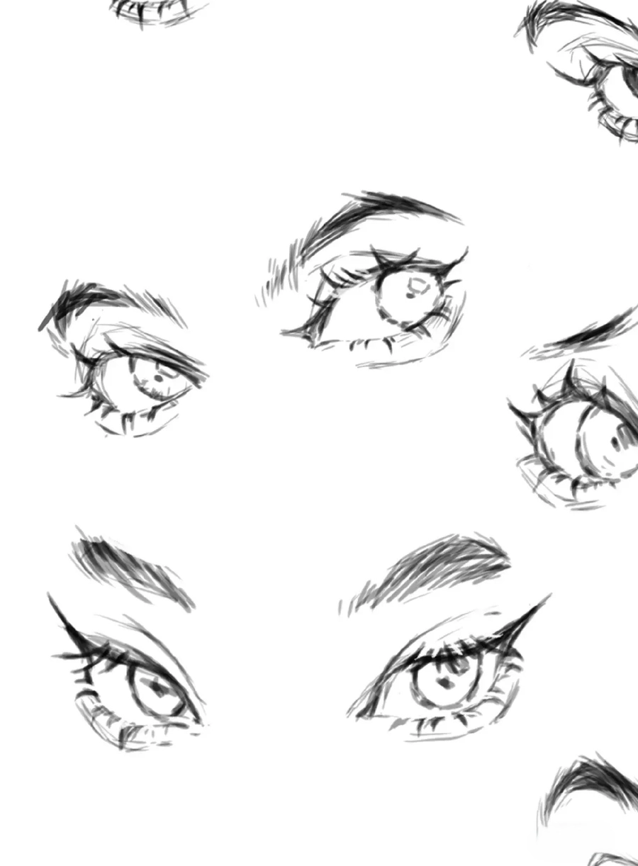 hình minh họa hướng dẫn vẽ mắt anime