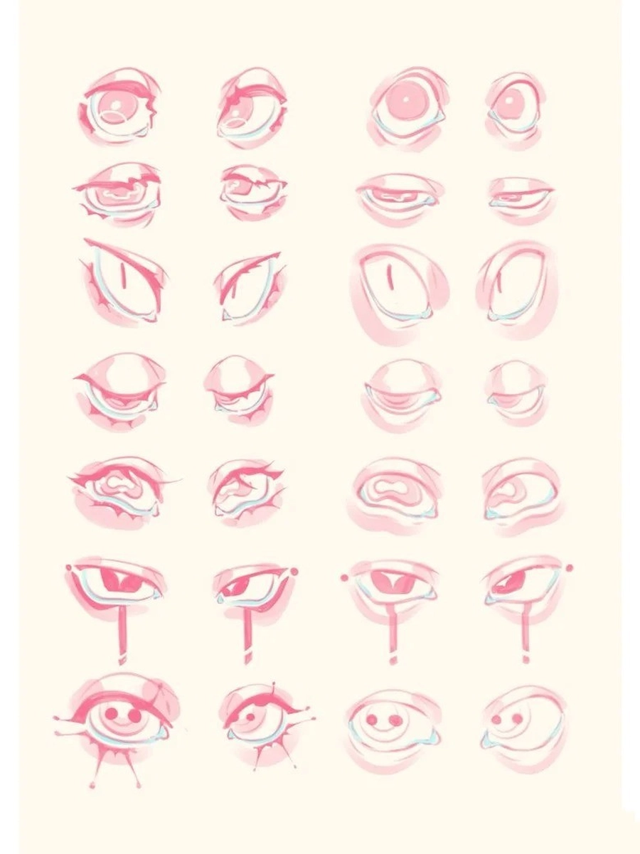hình minh họa vẽ mắt anime nữ đang cười