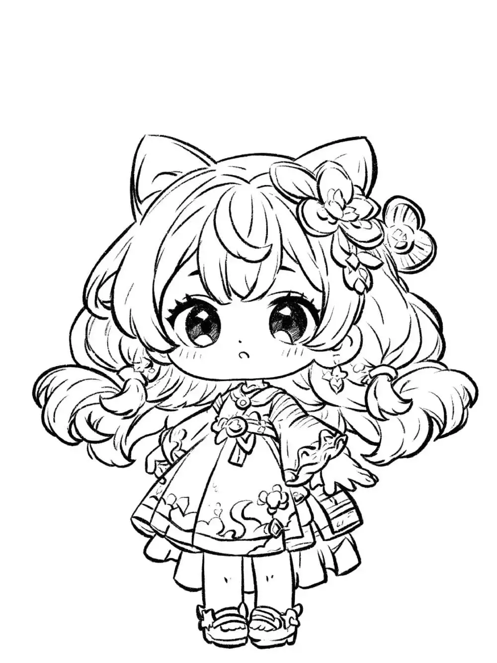 hình vẽ anime girl cute