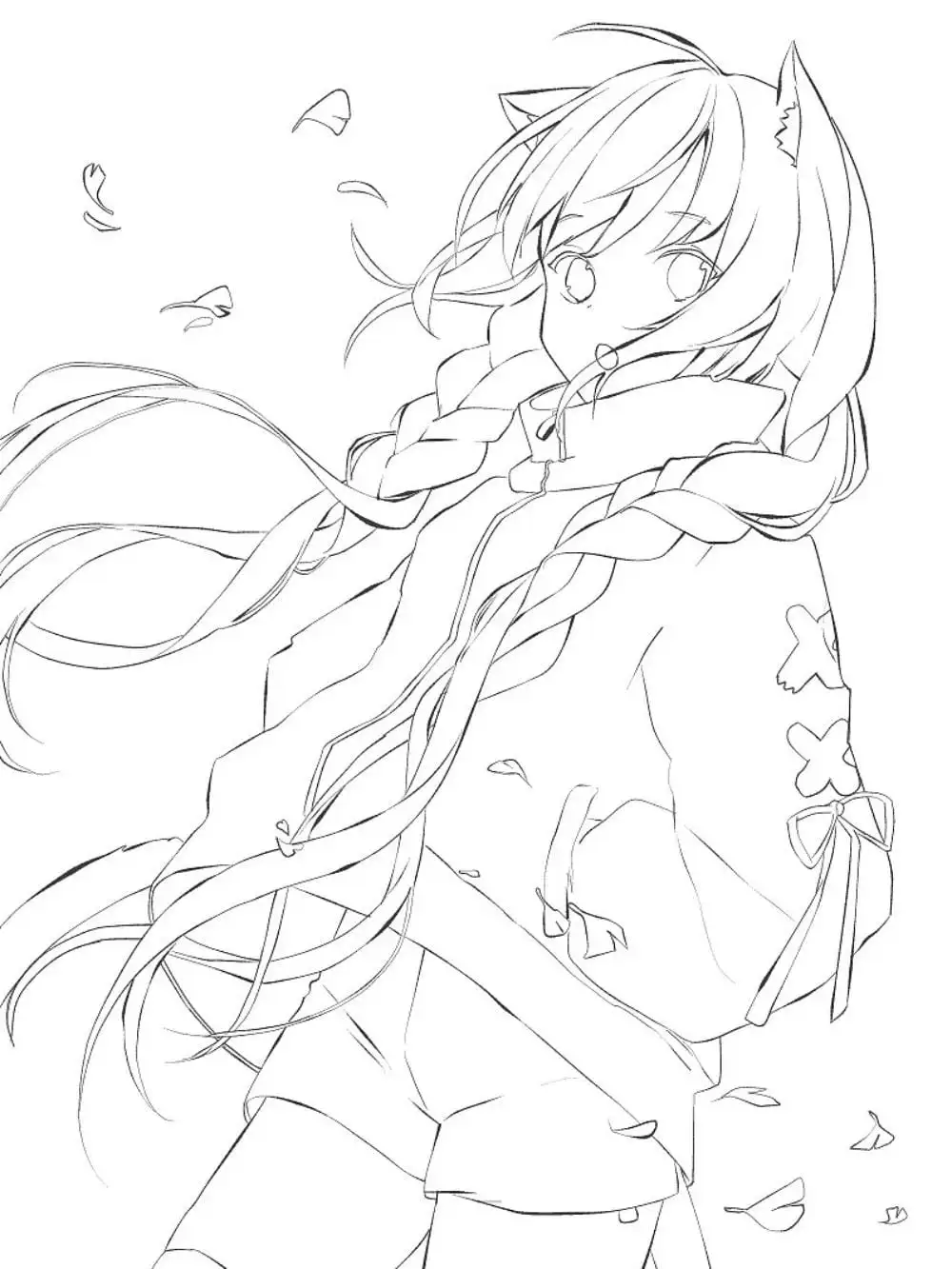 hình vẽ anime nữ dễ thương