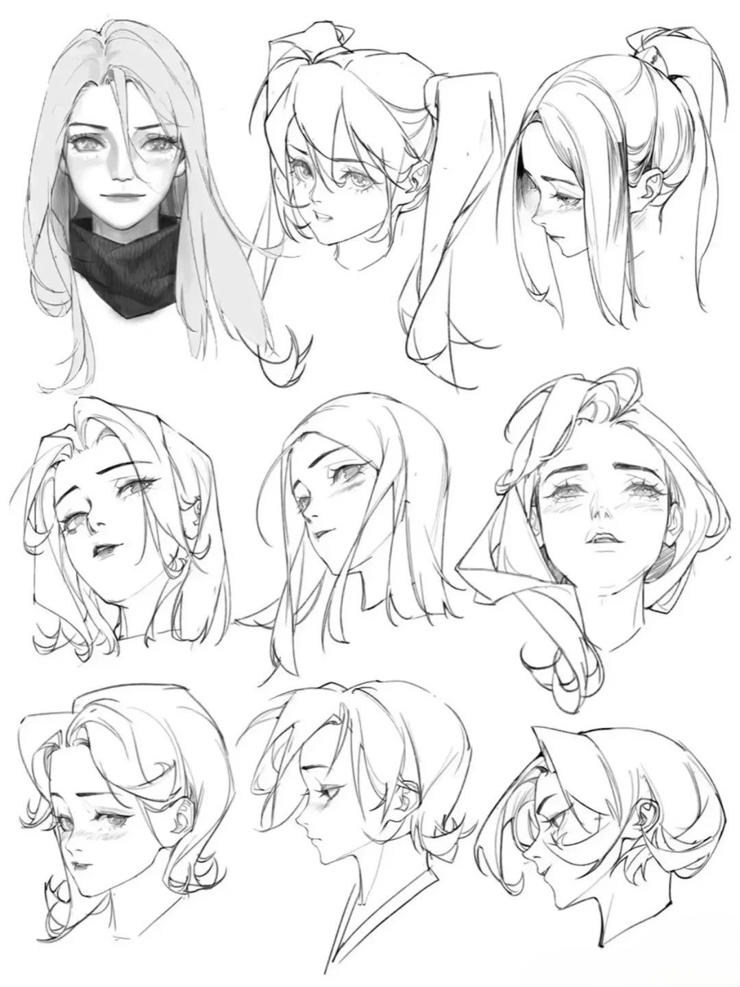 học cách vẽ tóc anime nữ đơn giản tại nhà