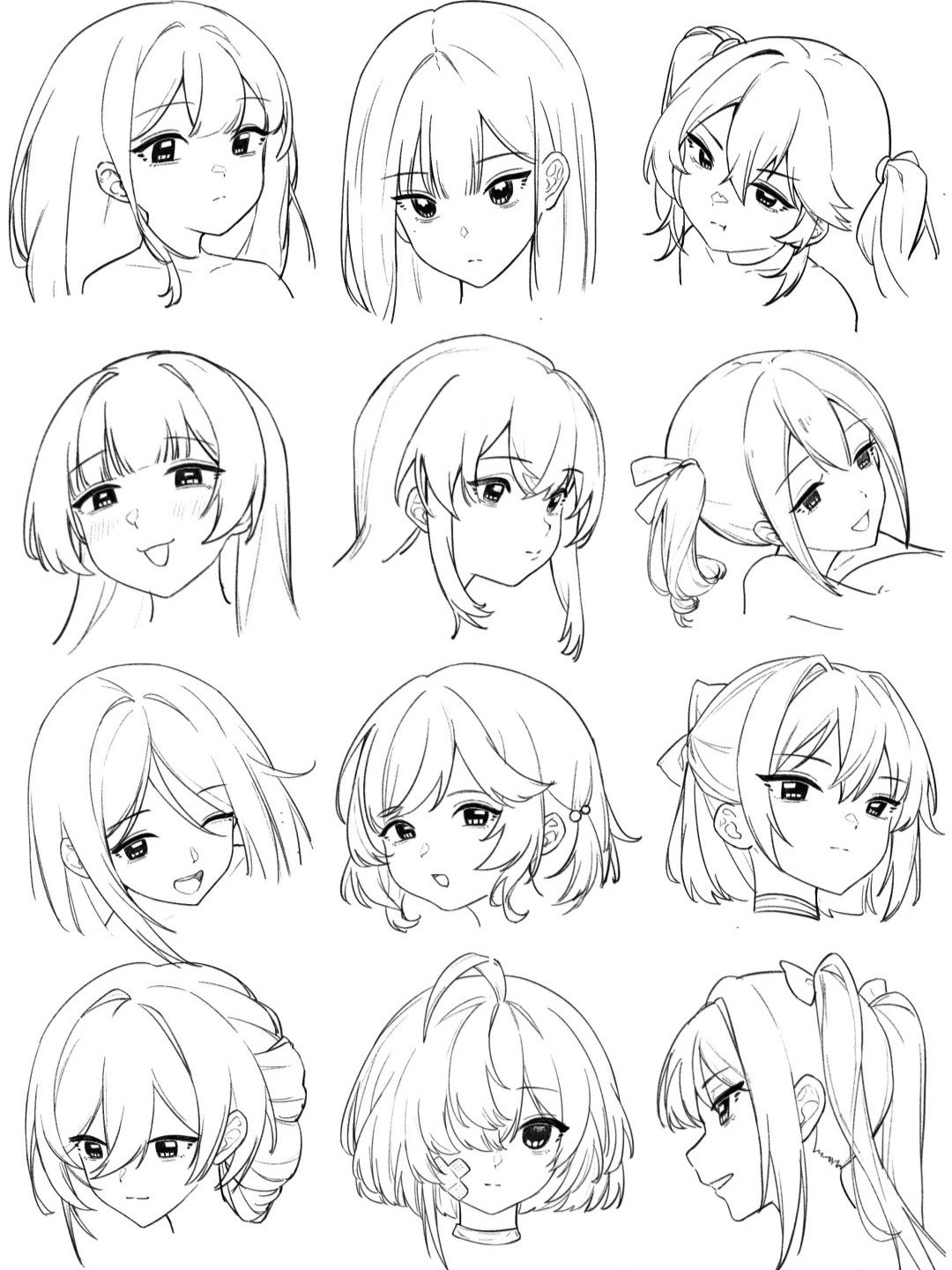 kỹ thuật vẽ tóc nữ anime chuẩn tỉ lệ