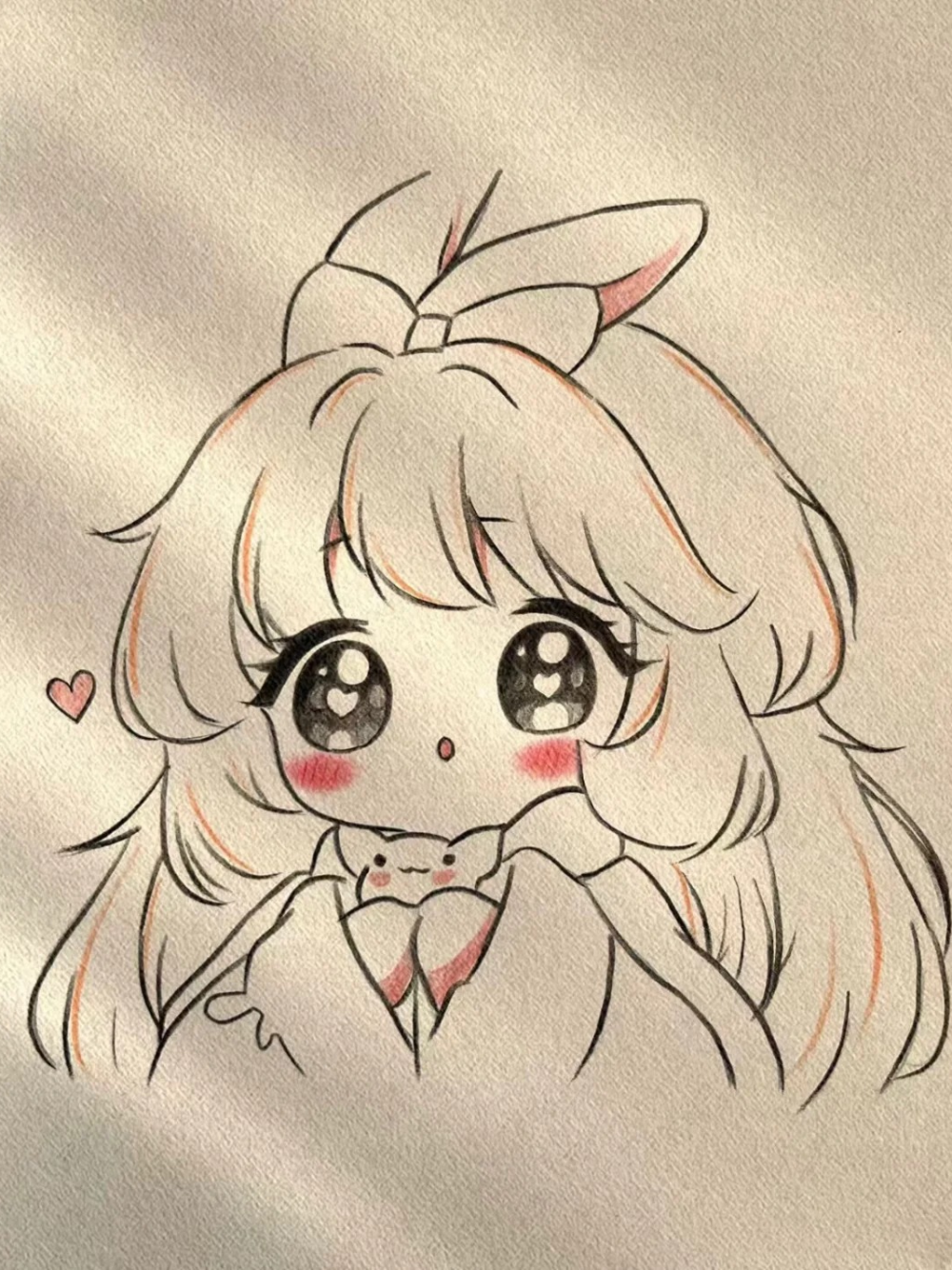mẫu phác anime chibi girl cute