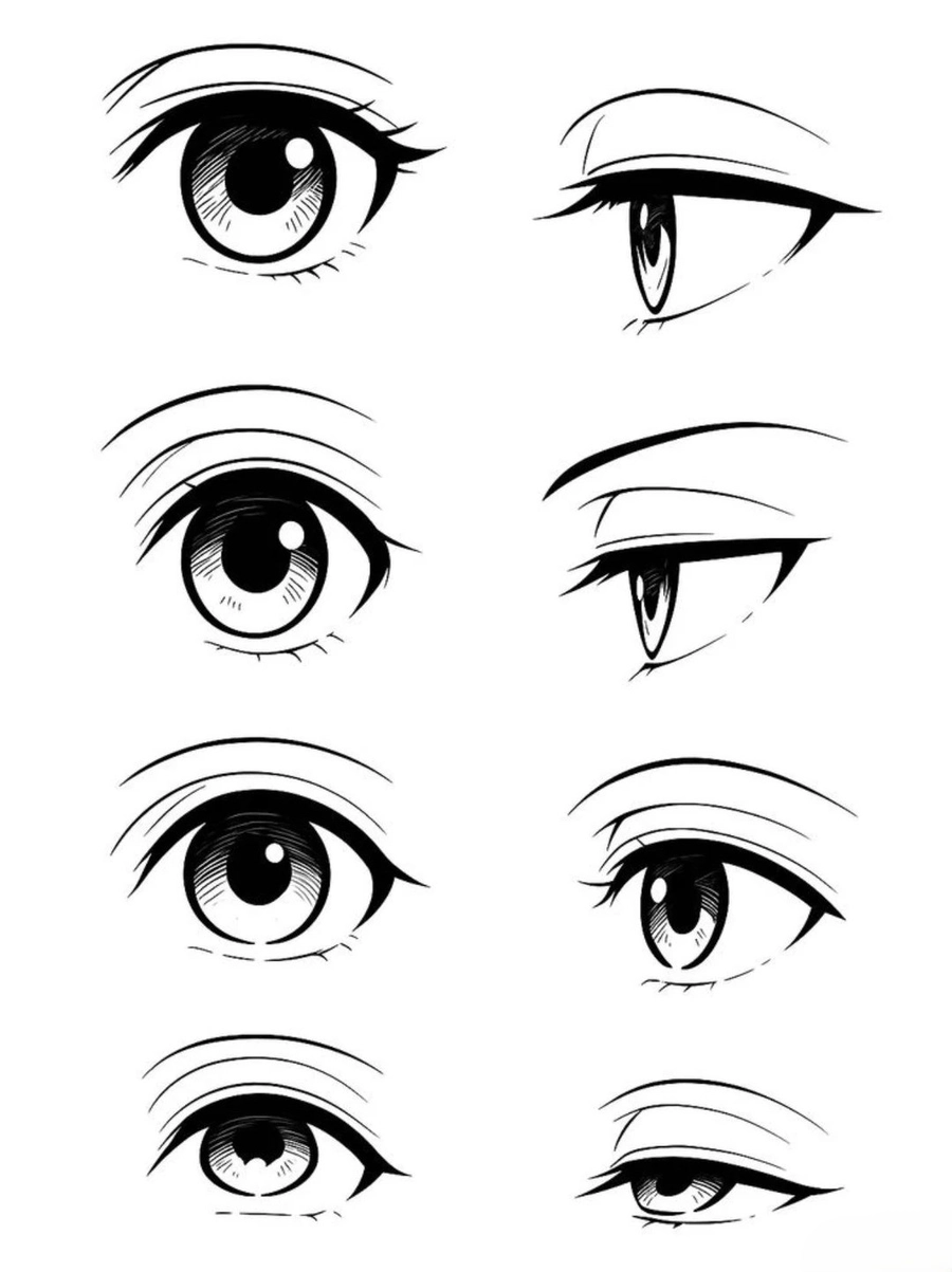 mẫu vẽ mắt anime cho người mới bắt đầu