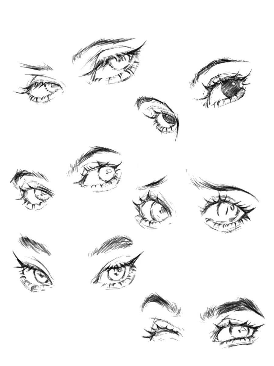 mẫu vẽ mắt anime nữ buồn khóc