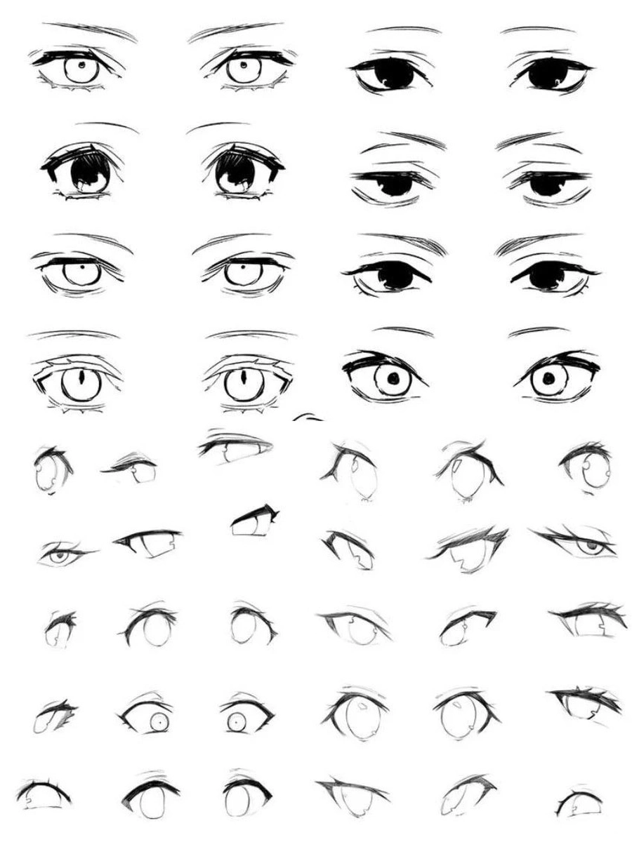 mẫu vẽ mắt anime nữ cute dễ thương