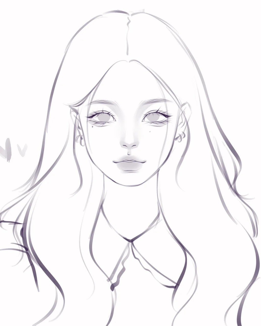 mẫu vẽ tóc anime nữ đơn giản dễ vẽ