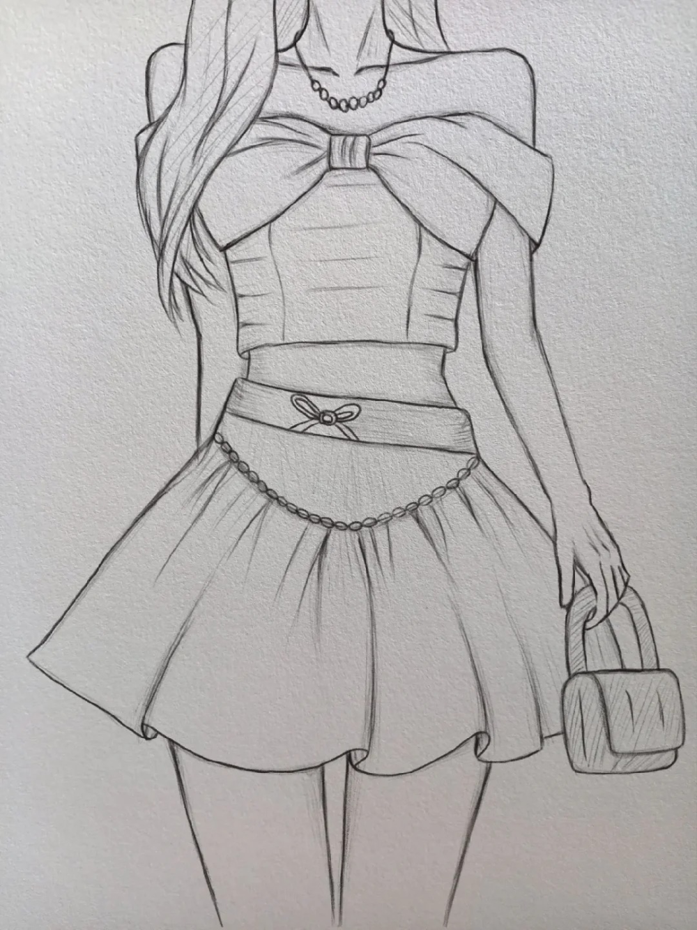 mẫu vẽ váy dạ hội anime sang trọng