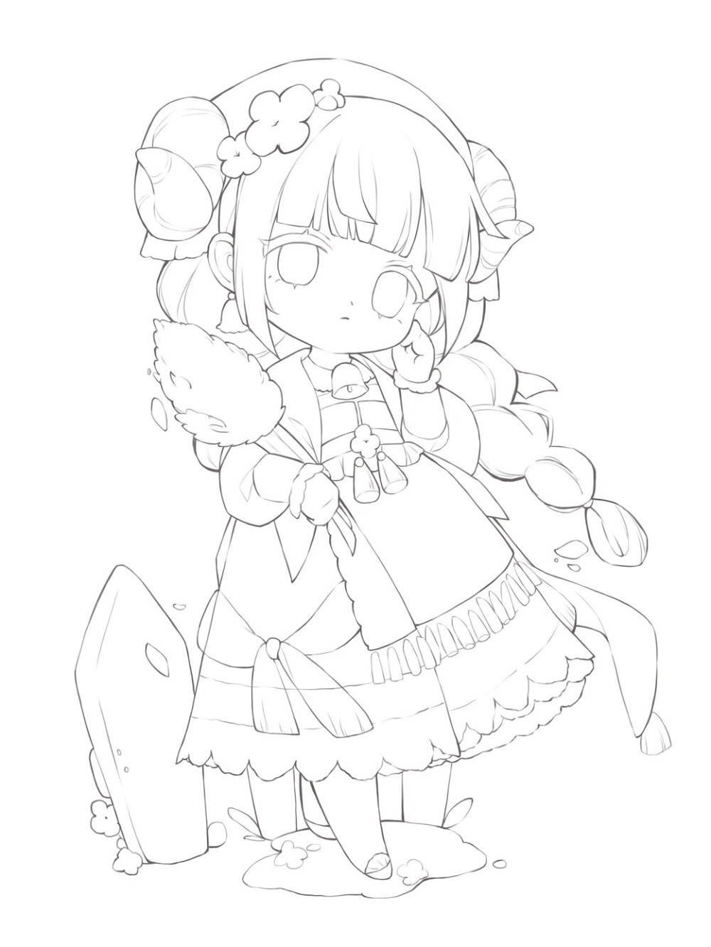 phác họa anime chibi girl cute dễ vẽ