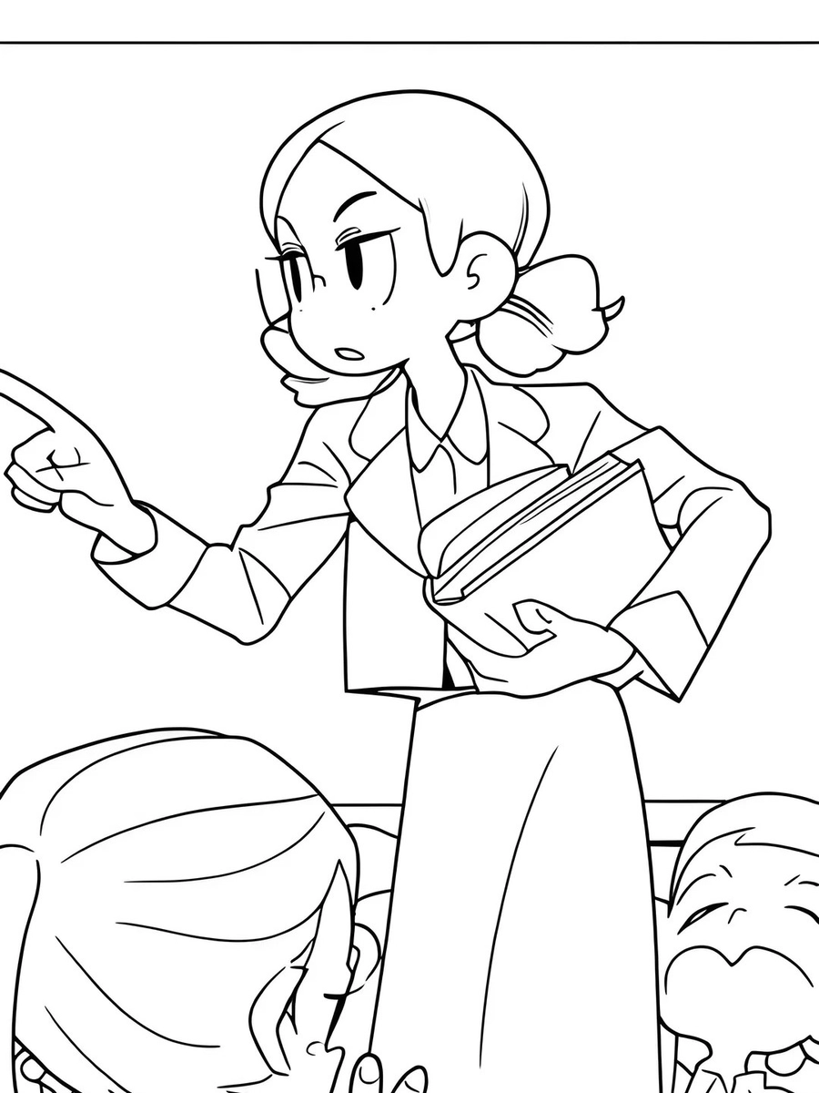 phác họa vẽ cô giáo anime