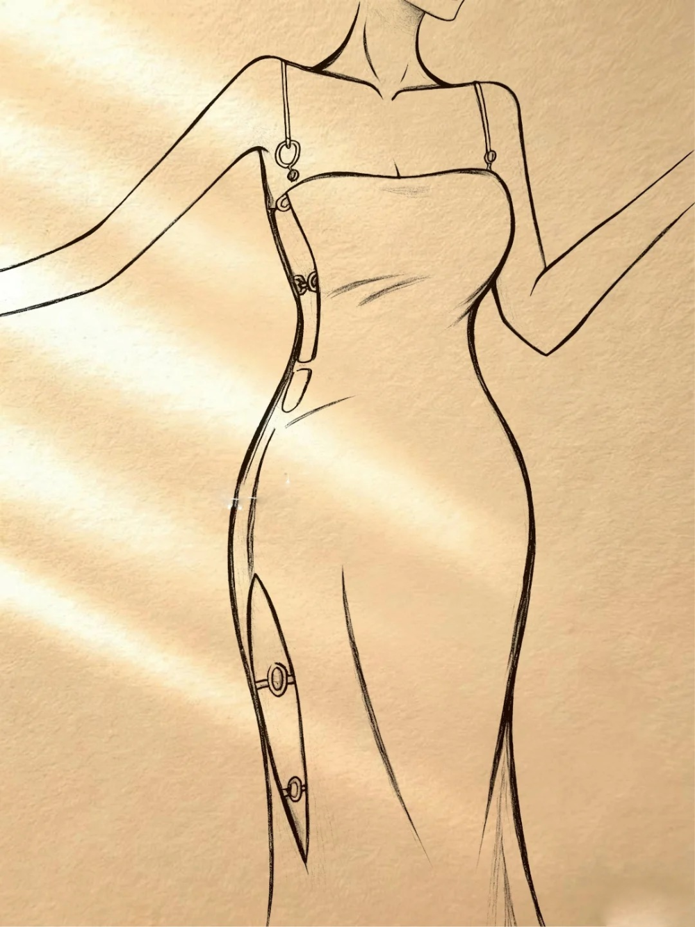 phác họa vẽ váy anime nữ cơ bản