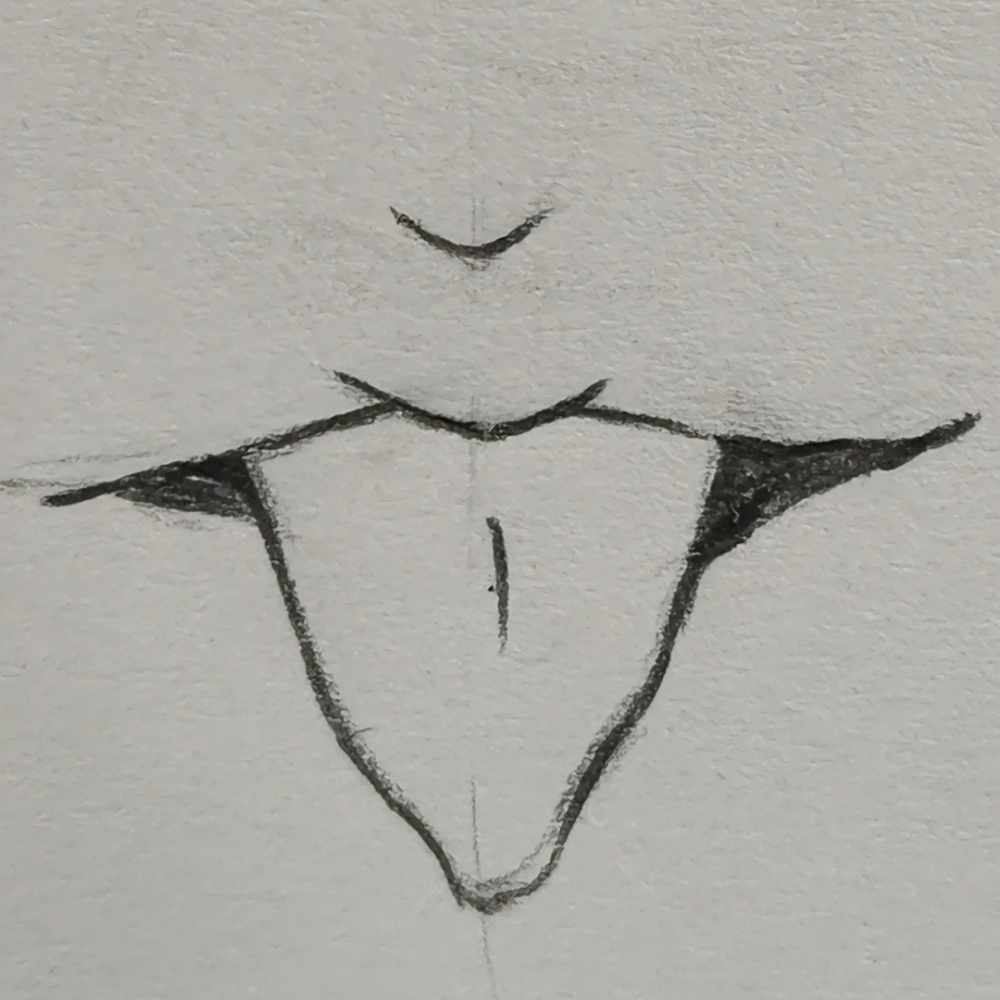 phác thảo sơ vẽ môi của anime